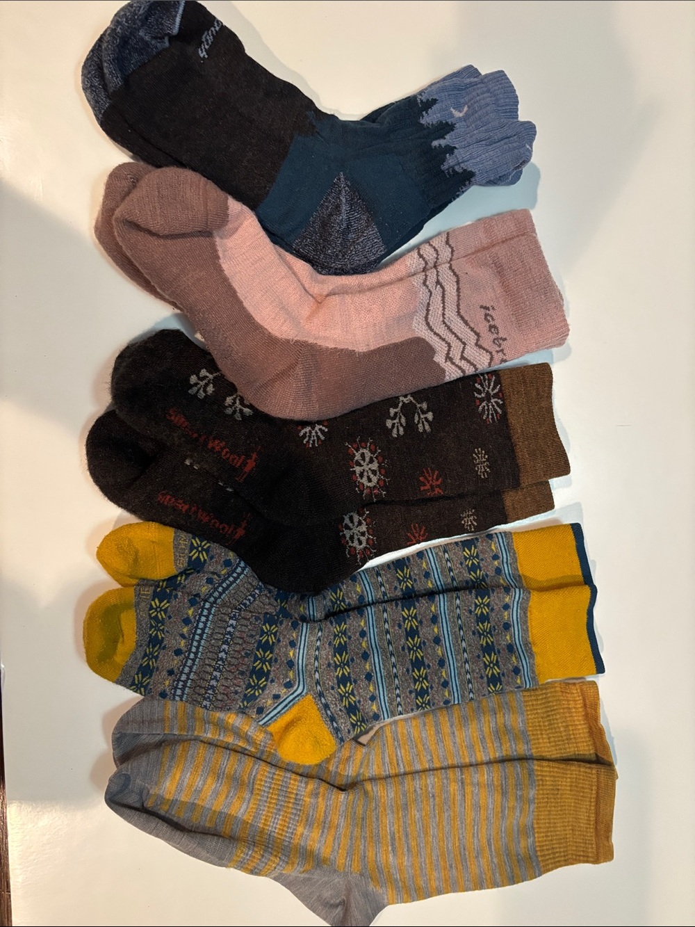 Ski sock bundle of 5 - Smartwool Darn Tough Icebreaker Bombas